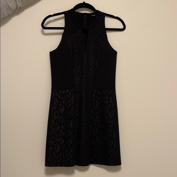 Maje Black mini dress. Neoprene-like fabric. - Picture 1 of 5